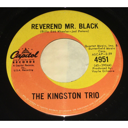 Kingston Trio Reverend Mr. Black / One More Round Vinyl 7" USED