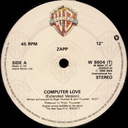 Zapp Computer Love / It Doesn't Really Matter Vinyl 12" USED