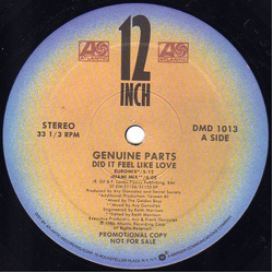 Genuine Parts Did It Feel Like Love Vinyl 12" USED