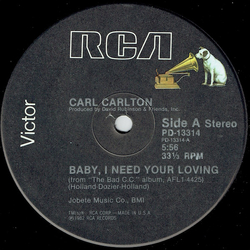 Carl Carlton Baby, I Need Your Loving / Everyone Can Be A Star Vinyl 12" USED