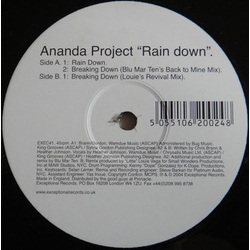 The Ananda Project Rain Down / Breaking Down Vinyl 12" USED