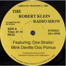 Robert Klein Featuring Dire Straits / Mink DeVille / Doc Pomus The Robert Klein Radio Show (November 2, 1980) LP Transcription + LP S/Sided Transcript