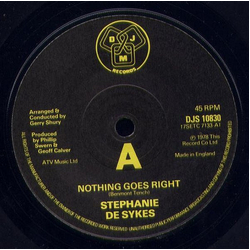 Stephanie De-Sykes Nothing Goes Right Vinyl 7" USED