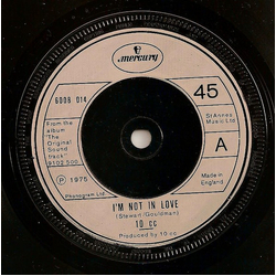 10cc I'm Not In Love Vinyl 7" USED