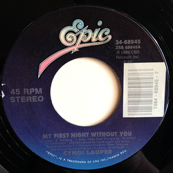 Cyndi Lauper My First Night Without You Vinyl 7" USED