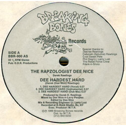 The Rapzologist Dee Nice Dee Hardest Hard USED VINYL 12INCH 33 S RPM