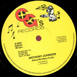Anthony Johnson / Jah Thomas Africa We Want To Go / Sterograph Style Vinyl 12" USED