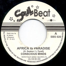 The Conscious Minds Africa Is Paradise Vinyl 7" USED