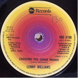 Lenny Williams Choosing You Vinyl 7" USED