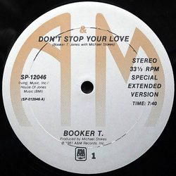 Booker T. Jones Don't Stop Your Love Vinyl 12" USED