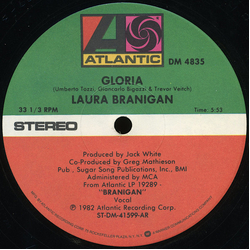 Laura Branigan Gloria / Living A Lie Vinyl 12" USED