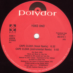 Yoko Ono Cape Clear / Walking On Thin Ice Vinyl 12" USED