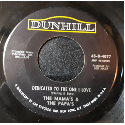 The Mamas & The Papas Dedicated To The One I Love Vinyl 7" USED