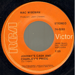 Mac Wiseman Johnny's Cash And Charley's Pride / Mama, Put My Little Shoes Away Vinyl 7" USED