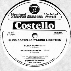 Elvis Costello Taking Liberties USED VINYL 12INCH PROMO