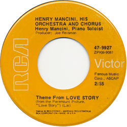 Henry Mancini And His Orchestra And Chorus Theme From Love Story Vinyl 7" USED