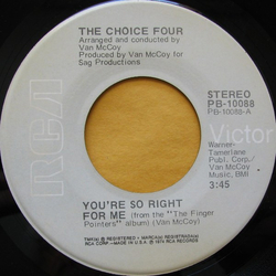 The Choice Four You're So Right For Me Vinyl 7" USED