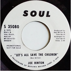 Joe Hinton Let's All Save The Children Vinyl 7" USED