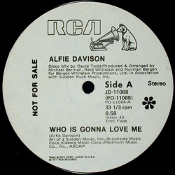 Alfie Davison Who Is Gonna Love Me Vinyl 12" USED