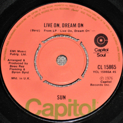 Sun (7) Live On, Dream On Vinyl 7" USED