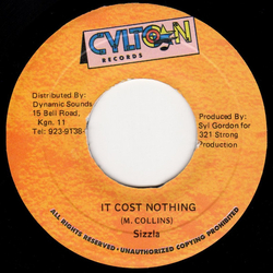 Sizzla It Cost Nothing Vinyl 7" USED