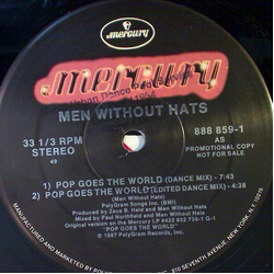 Men Without Hats Pop Goes The World Vinyl 12" USED