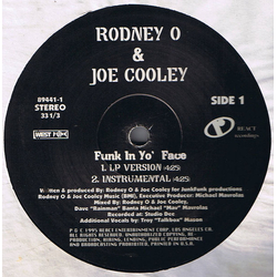 Rodney O & Joe Cooley / Insane Poetry Funk In Yo' Face / You Better Ask Somebody Vinyl 12" USED