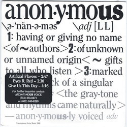 Anon-Y-Mous Artificial Flavor Vinyl 7" USED