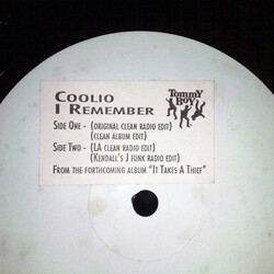 Coolio I Remember USED VINYL 12INCH WHITE LABEL