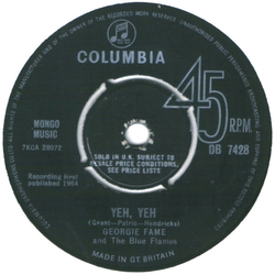Georgie Fame & The Blue Flames Yeh, Yeh Vinyl 7" USED
