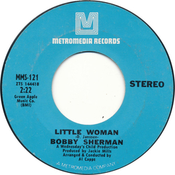 Bobby Sherman Little Woman / One Too Many Mornings Vinyl 7" USED
