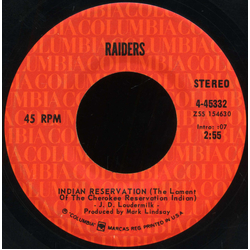 Raiders (2) Indian Reservation / Terry's Tune Vinyl 7" USED