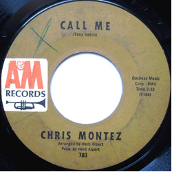 Chris Montez Call Me / Go Head On Vinyl 7" USED