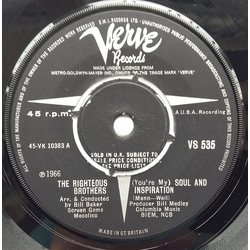 The Righteous Brothers (You're My) Soul And Inspiration Vinyl 7" USED