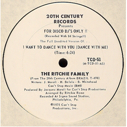 The Ritchie Family I Want To Dance With You (Dance With Me) Vinyl 12" USED