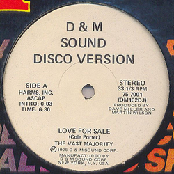 The Vast Majority Love For Sale / Ocean's Apart Vinyl 12" USED