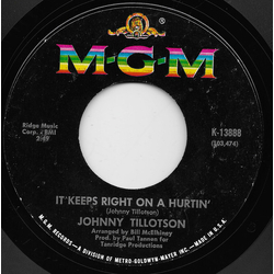 Johnny Tillotson It Keeps Right On A Hurtin' Vinyl 7" USED