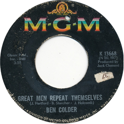 Ben Colder Great Men Repeat Themselves / There Goes My Everything No. 2 Vinyl 7" USED