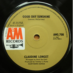 Claudine Longet Good Day Sunshine Vinyl 7" USED