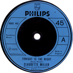 Claudette Miller Tonight Is The Night Vinyl 7" USED