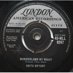 Anita Bryant Wonderland By Night Vinyl 7" USED