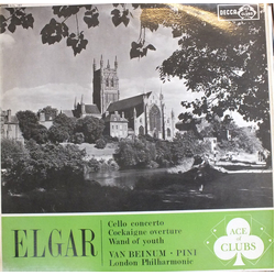 Sir Edward Elgar / Eduard van Beinum / Anthony Pini / London Philharmonic Orchestra Cello Concerto  / Cockaigne Overture / Wand Of Youth Vinyl LP USED