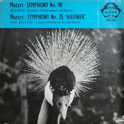 Wolfgang Amadeus Mozart / Erich Kleiber / Eduard van Beinum / London Philharmonic Orchestra Symphony No. 40 / Symphony No. 35 'Haffner' Vinyl LP USED
