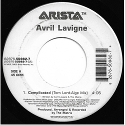 Avril Lavigne Complicated Vinyl 7" USED