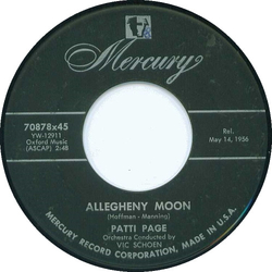 Patti Page Allegheny Moon / Strangest Romance Vinyl 7" USED