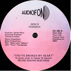Miami Sound Machine You've Broken My Heart Vinyl 12" USED