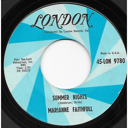 Marianne Faithfull Summer Nights / The Sha La La Song Vinyl 7" USED
