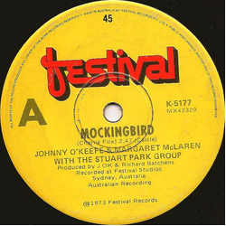 Johnny O'Keefe / Margaret McLaren / The Stuart Park Show Group Mockingbird Vinyl 7" USED