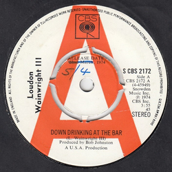 Loudon Wainwright III Down Drinking At The Bar Vinyl 7" USED