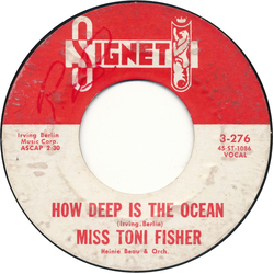 Toni Fisher How Deep Is The Ocean Vinyl 7" USED